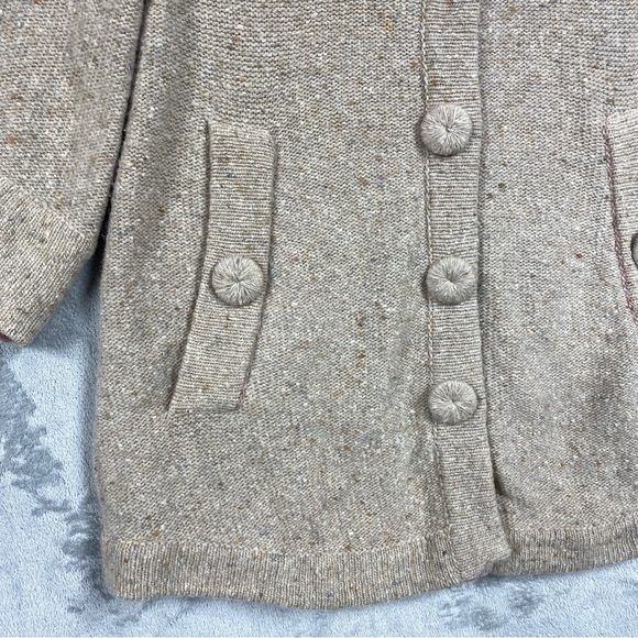 Margaret O'Leary Knit Cashmere Wool Blend Snap Button Cottage Cardigan Size S - Picture 2 of 8